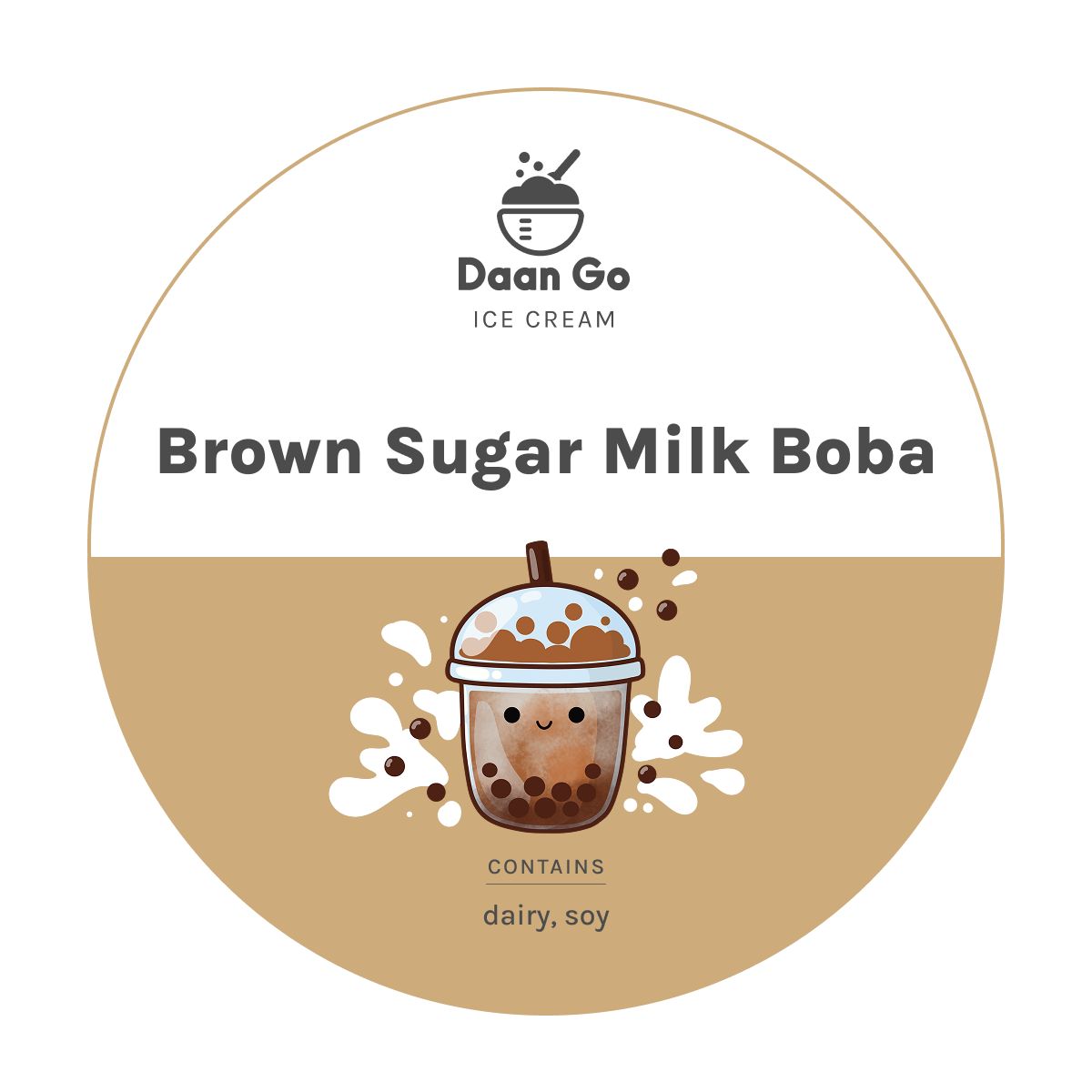 Brown Sugar Milk Boba Ice Cream