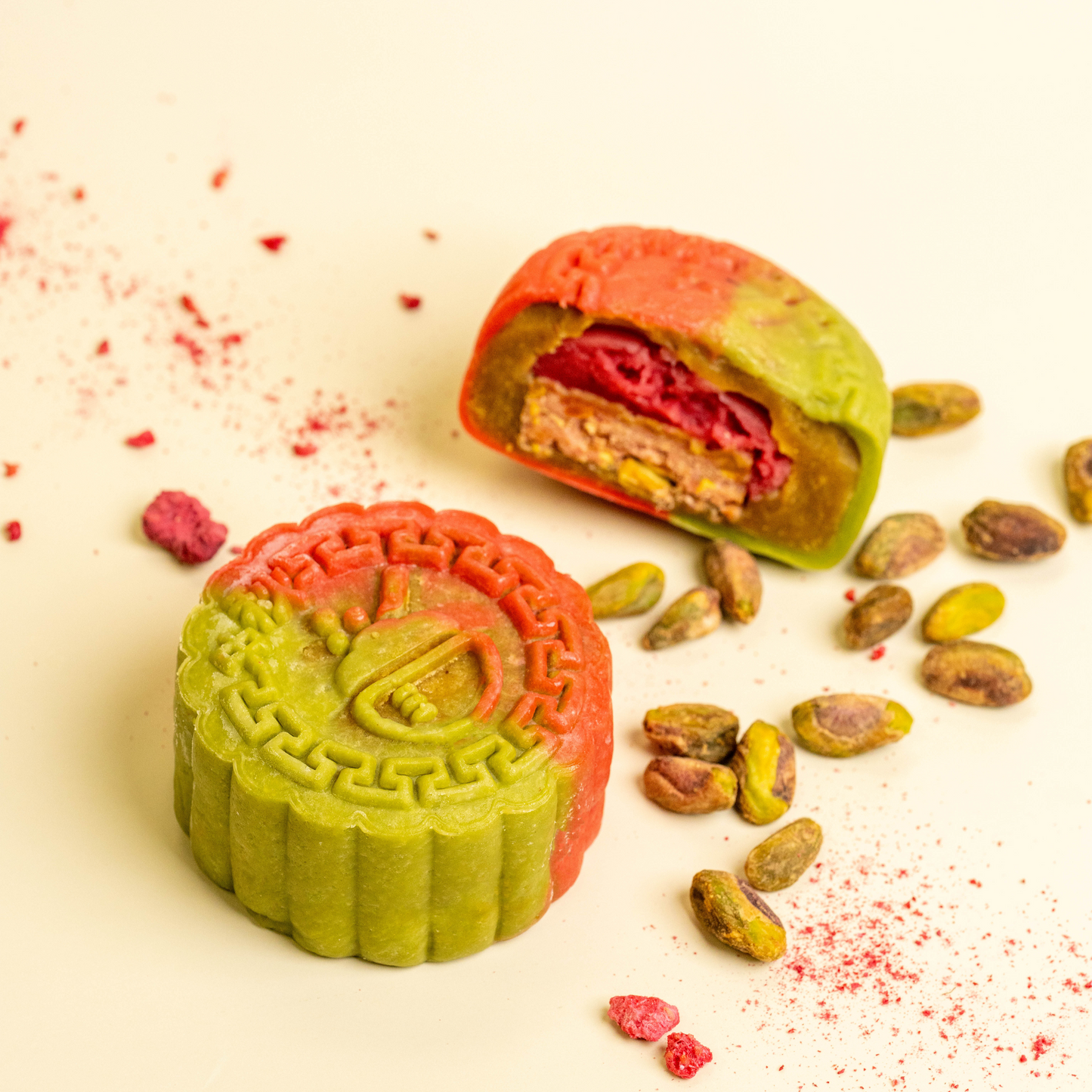 Snow Skin Mooncake - Pistachio Raspberry (Limited Edition)